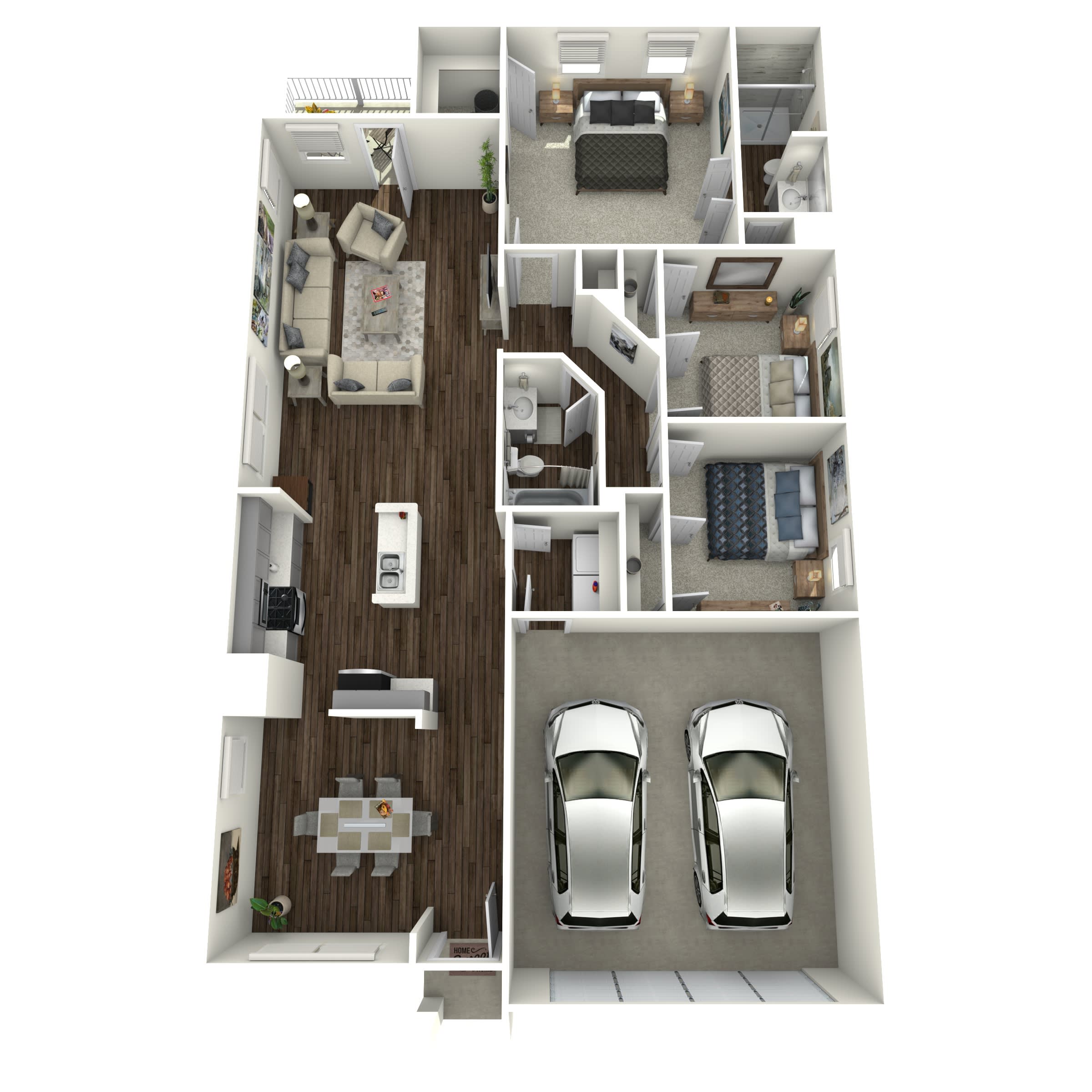 Rivers Edge Rental Homes Furnished C1 3D Floor Plan Rivers Edge Rental Homes Furnished C1 3D Floor Plan